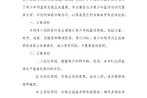 如何制定适合青少年的篮球训练计划:全面指南与最佳实践